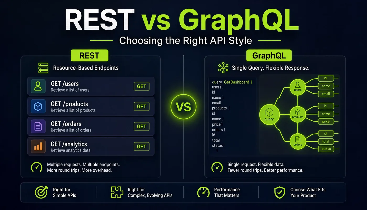 Diagram comparing REST and GraphQL APIs